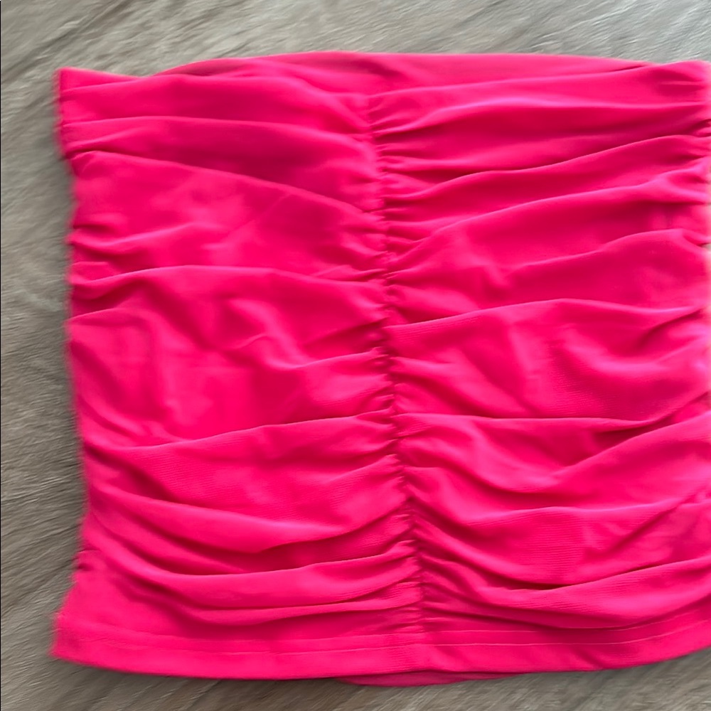 Hot Pink Ruched Two-Piece Set - Picture 3 of 7